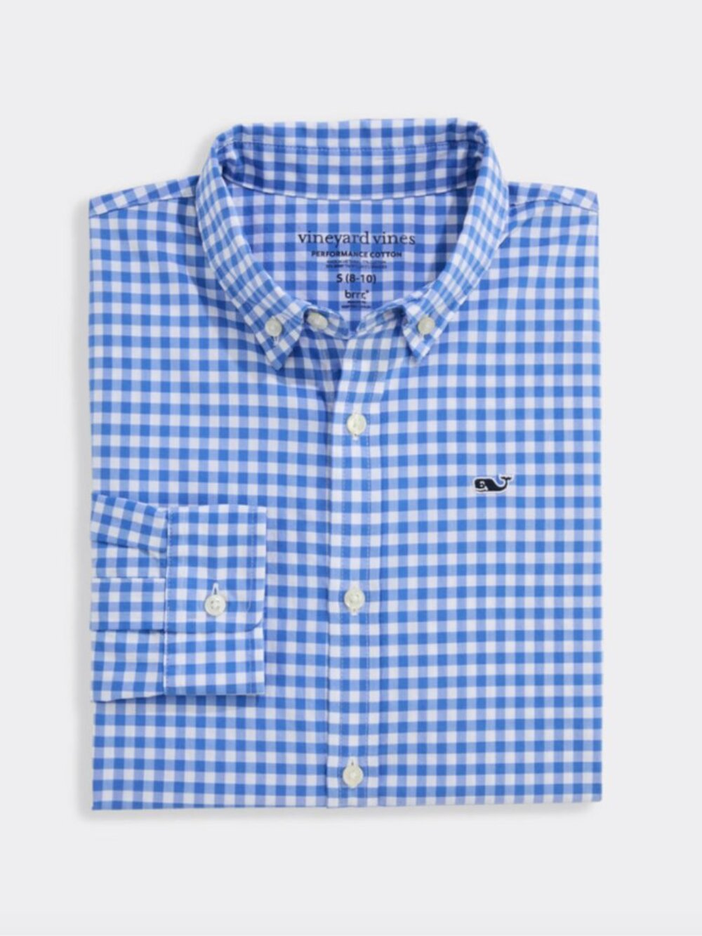 Vineyard Vines Boys' Performance Cotton Skysail Gingham Shirt
